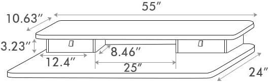 FEZIBO 55 x 24 Inch Whole-Piece Height Adjustable Standing Desk with Double Drawers, Sit Stand Desk, Stand Up Table (Send Two Packages), Rustic Brown Top