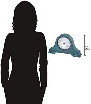 Howard Miller Tamson Mantel Clock, Blue Finish Vintage Wooden Design Round Top Molding, White Analog Dial Quartz Movement Perfect for Home Decor, Office & Living Room, Battery Operated