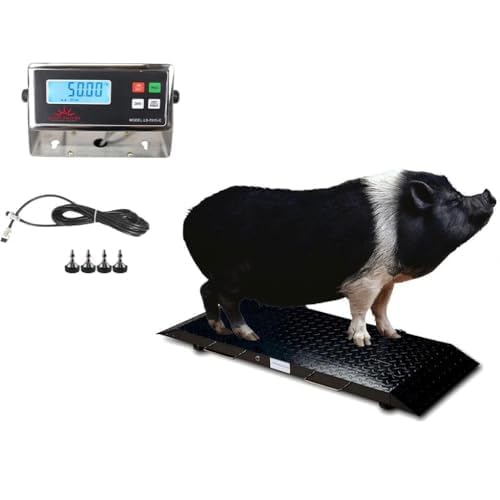 Liberty LS-920-2k Industrial Portable Floor Scale for Small Animal, Platform 50" x 20" / up to 2000 lbs (Scale System with cage System)