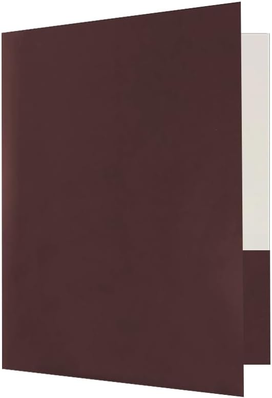 JAM PAPER Custom Printed Semi-Gloss Folders with Round Corner Pockets - Personalized Logo & Text - 12pt C1S - Brown - 250/Pack