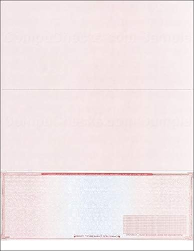 Compuchecks 2000 High Security Blank Check On Bottom Stock Paper Compatible with QuickBooks (Red/Blue Mazed) Print Easy Your Computer Checks for Business Or Personal Use - Check Paper Weight # 70