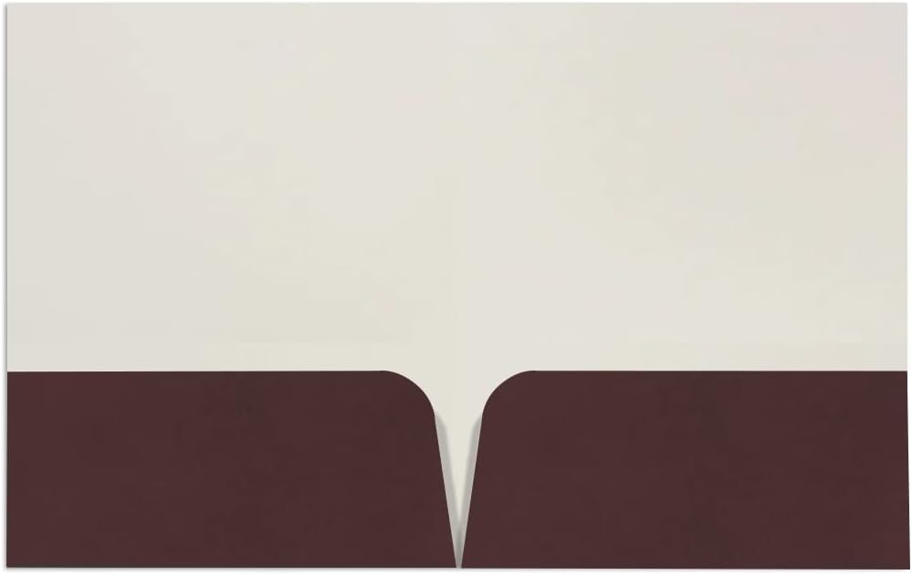 JAM PAPER Custom Printed Semi-Gloss Folders with Round Corner Pockets - Personalized Logo & Text - 12pt C1S - Brown - 100/Pack