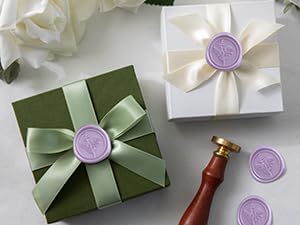 60 Pcs Lilac Wax Seal Stickers, Wedding Invitation Accessories Envelope Stickers - Peferct for Wedding Accessories, Gift Box Craft Wrapping, Christmas Cards Envelope Seals