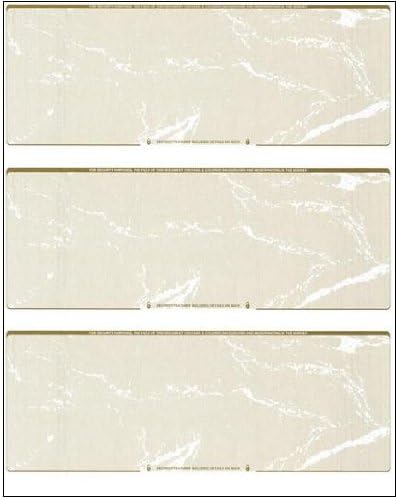 300 Computer Checks | 3 Blank Checks Per Page | 100 Sheets/300 Checks (Gold Marble) Blank Check Stock for Personal and Business Use - Computer Laser Check | Payroll Checks