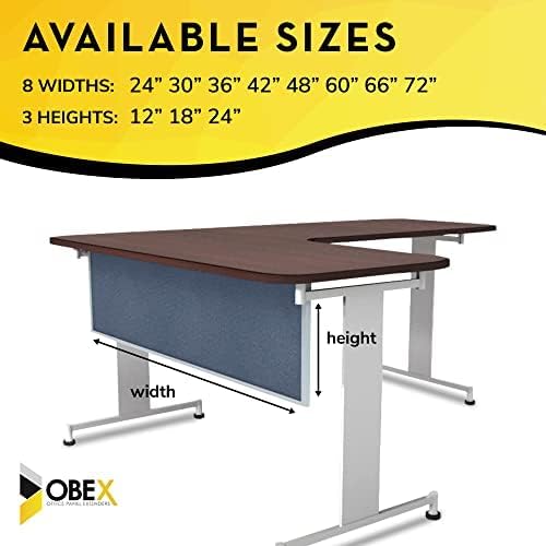 OBEX Acoustic Table Mounted Modesty Desk Privacy & Sound Absorbing Panel for Office Cubicles, 18" x 48", Twilight