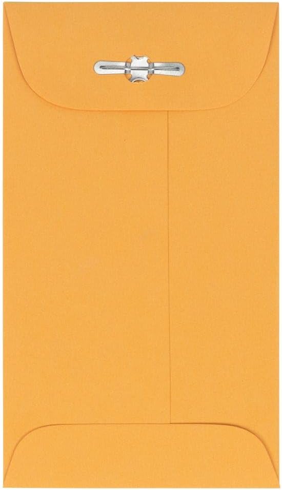 LUXPaper #5 1/2 Coin Envelopes | Clasp | 3 1/8" x 5 1/2" | Golden Kraft | 32lb. Text | 250 Qty