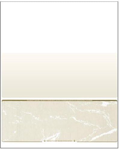 Business Voucher Check Stock - Computer Laser Checks - 1000 Sheets, Check on Bottom, Gold Marble