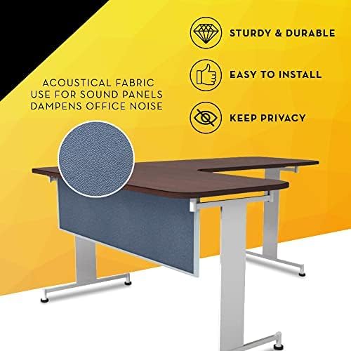 OBEX Acoustic Table Mounted Modesty Desk Privacy & Sound Absorbing Panel for Office Cubicles, 24" x 66", Twilight