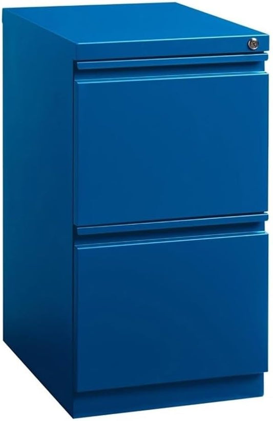 Hirsh Industries Cooper 2-Drawer Modern Metal Mobile Pedestal File Cabinet in Blue