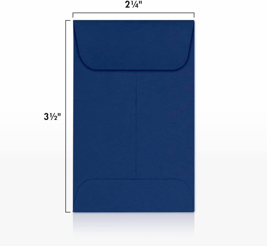 LUXPaper #1 Coin Envelopes | 2 1/4" x 3 1/2" | Navy Blue | 80lb. Text | 50 Qty