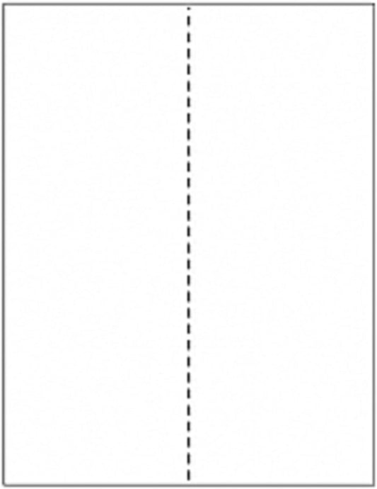 Limited Papers (TM) 8.5x11 Perforated Paper, 20/50 Pound, 75 GSM, Variety of Perforation Sizes and Colors, for Forms, Tickets, Postcards, Business Cards. (White, 2 up – vertical 4 1/4”)