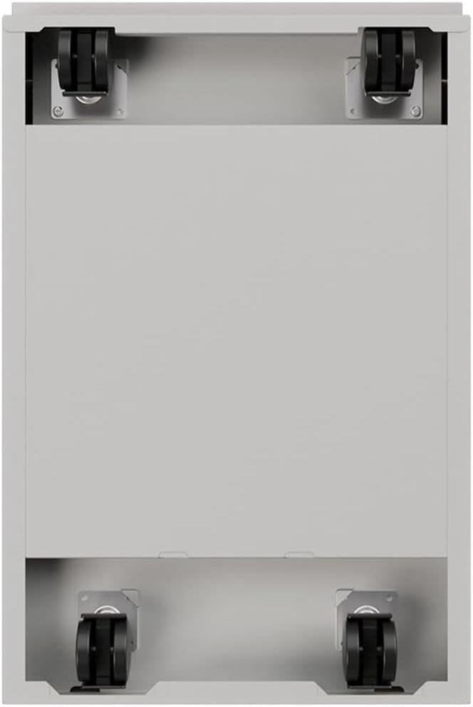 Pemberly Row 20" 2-Drawer Modern Metal Mobile Pedestal File Cabinet in Silver