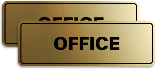 Signs ByLITA Standard Office Sign - Professional Business Signage - Easy to Install (Brushed Gold) - Large 2 Pack