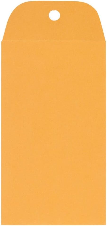 LUXPaper #5 1/2 Coin Envelopes | Clasp | 3 1/8" x 5 1/2" | Golden Kraft | 32lb. Text | 500 Qty
