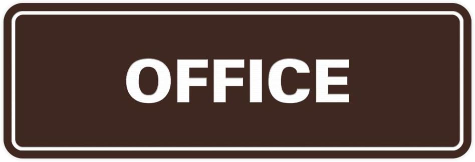 Signs ByLITA Standard Office Sign - Professional Business Signage - Easy to Install (Dark Brown) - Large 1 Pack