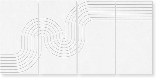 UMIACOUSTICS 4 Pack Decorative Acoustic Panels,Total 94.4” x 47.2” Sound Proof Panels,Decorative Sound Treatment Panel for Home, Office, Recording Studio,White