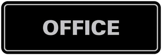 Signs ByLITA Standard Office Sign - Professional Business Signage - Easy to Install (Black/Silver) - Small 1 Pack