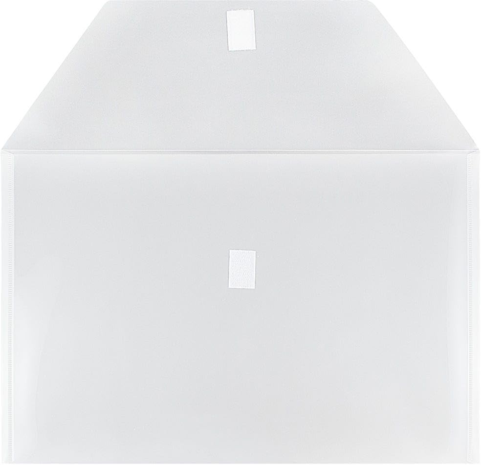 JAM PAPER Plastic Envelopes with Hook & Loop Closure - Legal Booklet - 9 3/4 x 14 1/2 - Clear - 3/Pack
