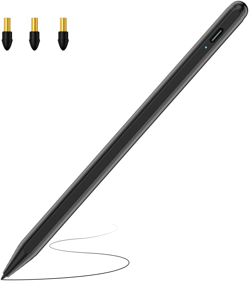 Stylus Pen for iPad (2018-2025) with Fast Charging & Palm Rejection, Pencil for Apple iPad 11th A16/10/9/8/7/6th, Pro 11“13”M4/12.9 inch, Air 11/13 inch M3 2025&M2 2024/5/4/3rd, Mini A17 Pro/6/5th