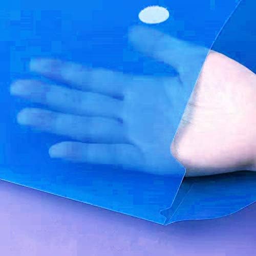 Poly Envelope 12 Pcs Document Envelopes with Snap Button Quality Clear Document Folder for A4 Size (Blue)