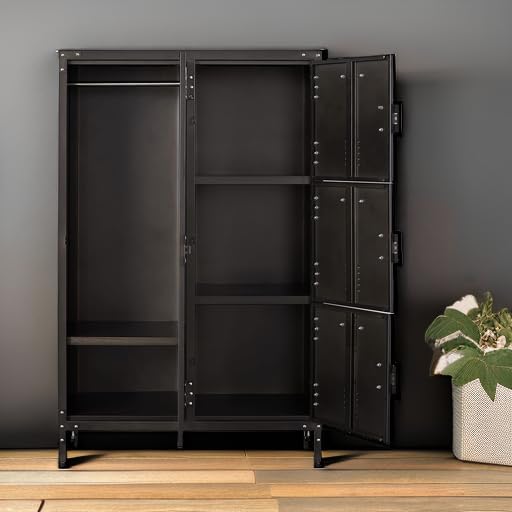 Letaya Metal Locker Storage Cabinet,55" Steel Retro Wardrobe,4 Doors Lockable,Adjustable Feet Organizer Locker for Employees Home Office School Gym (4 Door)