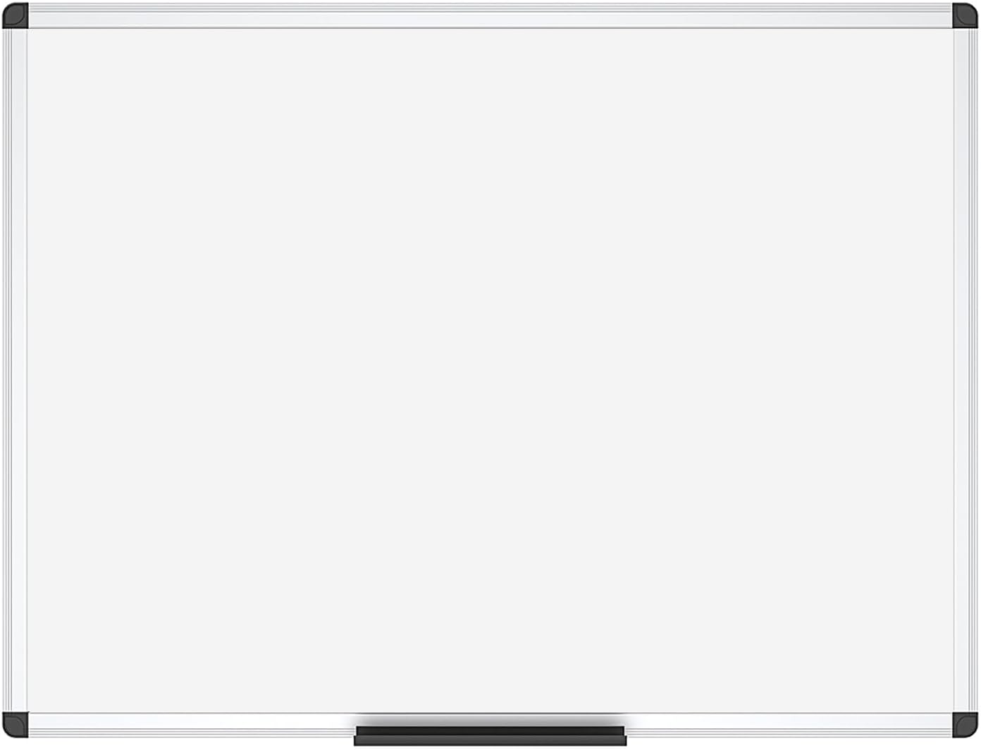 VIZ-PRO Magnetic Dry Erase Board, 48 X 24 Inches, Silver Aluminium Frame