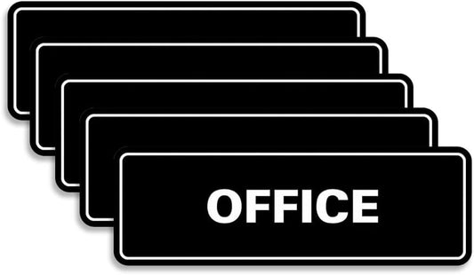 Signs ByLITA Standard Office Sign - Professional Business Signage - Easy to Install (Black) - Small 5 Pack
