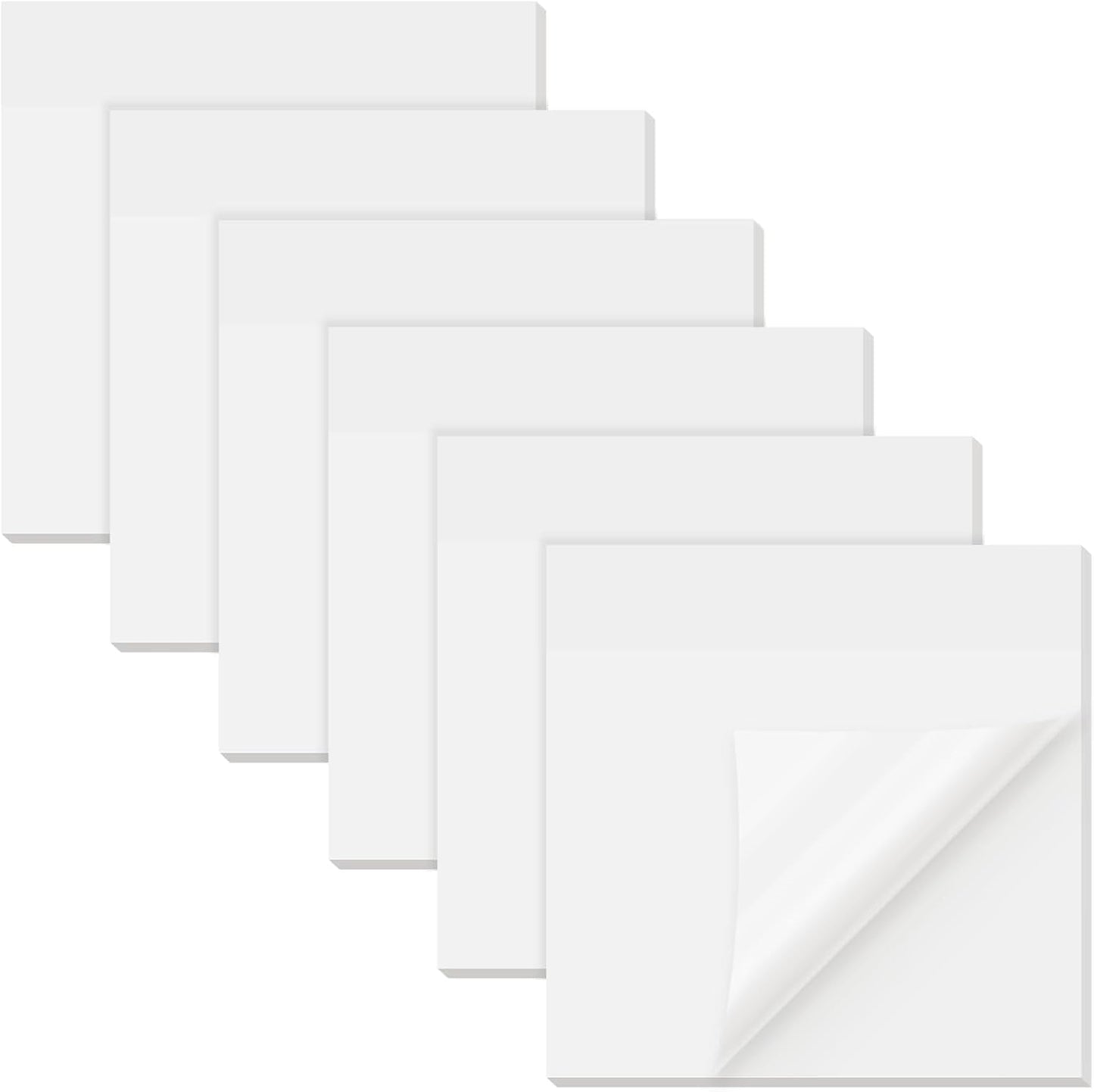 EUSOAR Translucent Sticky Notes, 300 Sheets 3x3 Inch Neon White See Through Sticky Notes Clear, Translucent Adhesive Note Bible Page Flags Stickers Note Pads Message Reminder for Home Office Work