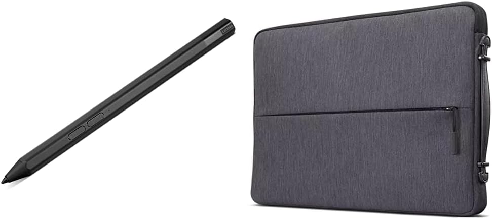 Lenovo Precision Pen 2 (Laptop) – USB-C Charging – Tilt Recognition & Urban Laptop Sleeve 14 Inch for Laptop/Notebook/Tablet Compatible with MacBook Air/Pro Water Resistant, Iron Grey