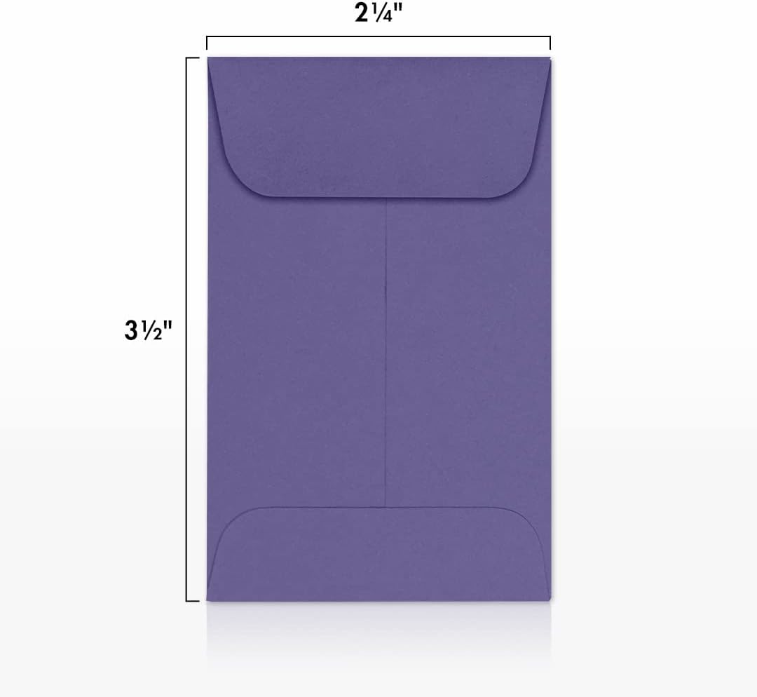LUXPaper #1 Coin Envelopes | 2 1/4" x 3 1/2" | Wisteria Purple | 80lb. Text | 250 Qty