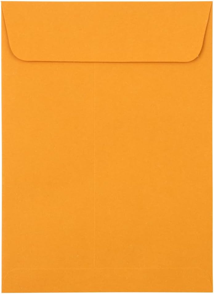 JAM PAPER 5 1/2 x 7 1/2 Open End Catalog Envelopes with Peel and Seal Closure - Brown Kraft Manila - Bulk 500/Carton