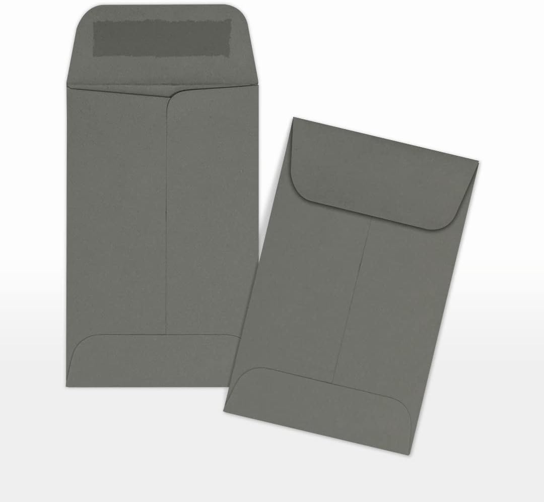 LUXPaper #1 Coin Envelopes | 2 1/4" x 3 1/2" | Smoke Gray | 80lb. Text | 50 Qty