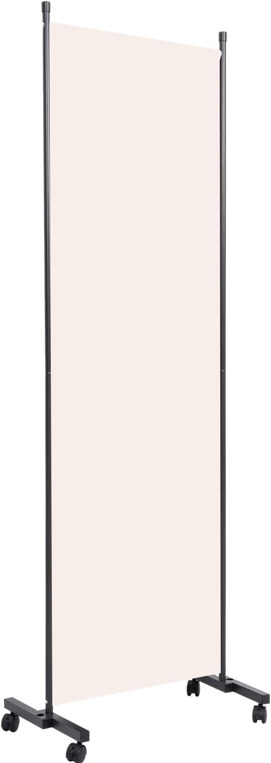 Room Divider Portable 22'' Partition Room Dividers and Folding Privacy Screens Single Panel Wall Divider for Room Separation, Freestanding Fabric Room Divider Panel with Wheel for Home Office Hospital
