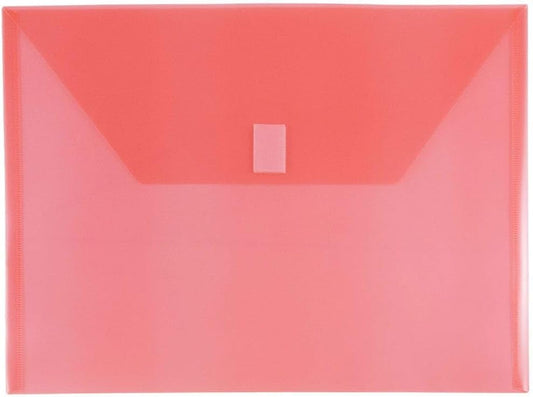 JAM PAPER Plastic Envelopes with Hook & Loop Closure - Letter Booklet - 9 3/4 x 13 - Red - 3/Pack