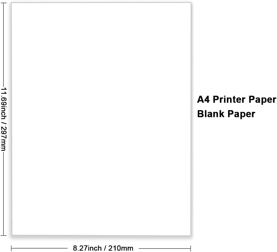 Printer Paper - 200 Sheets, A4 Premium Bright White Paper, 28lb Bond / 70lb Text (105 gsm) Bright White Paper – Great for Copy, Printing, Writing, 8.27" x 11.69" (210 x 297 mm)