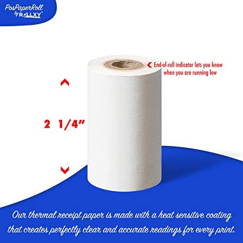 2-1/4 X 50 Thermal Paper Verifone Vx520 Ingenico ICT220 ICT250 FD400, 50 BPA Free Rolls by Rollxy