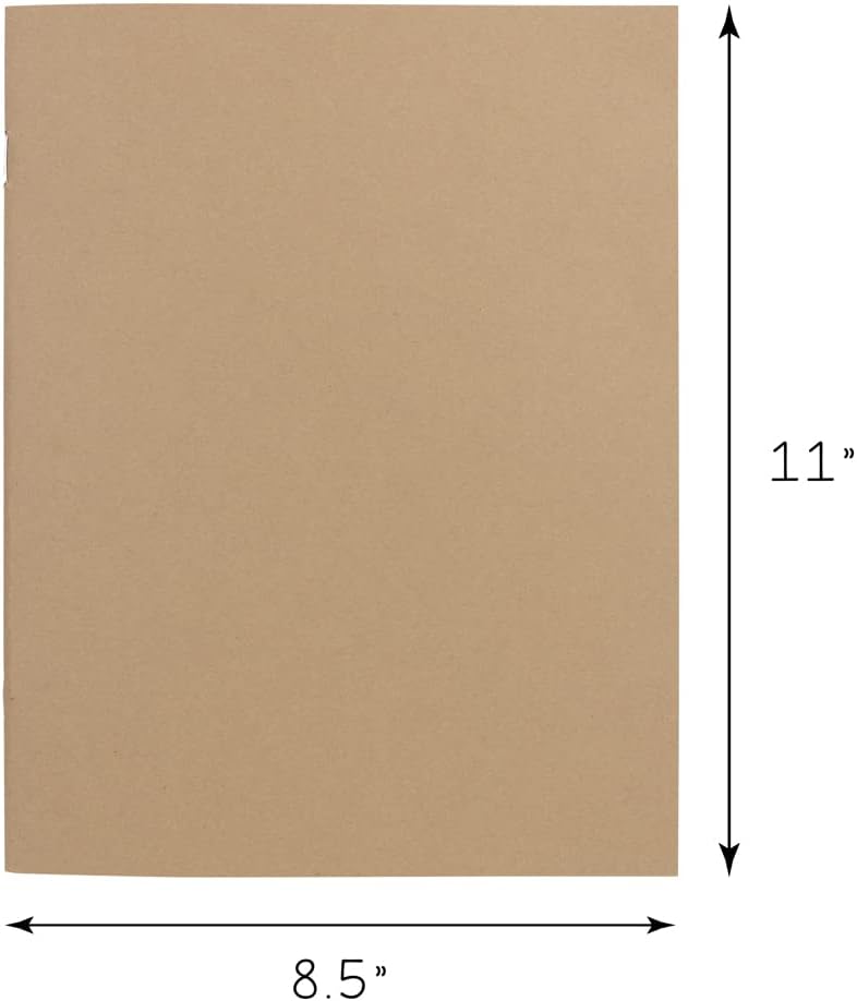 Hygloss Blank Books 8.5 x 11 Inches - 20 Pack – Kraft Color Paperback for Drawing & Writing – Empty Books for Journaling, Sketching or Arts & Craft