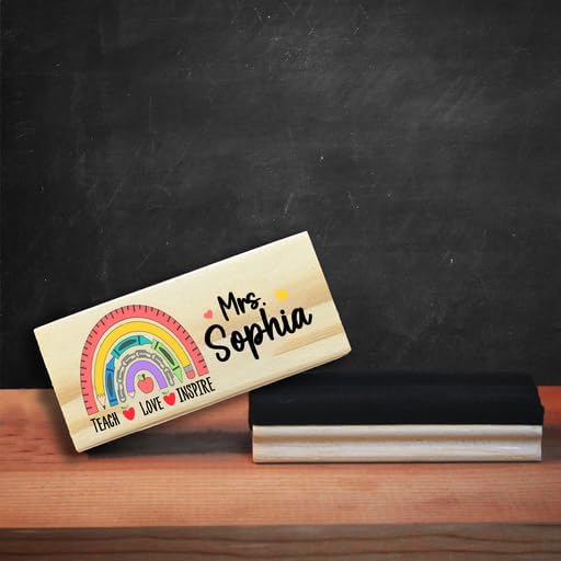 Personalized Name Chalkboard Eraser for Teachers – Dry Erase Board Cleaner –Back to School Supplies and First Day of School Gift- Custom Name