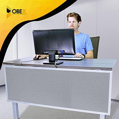 OBEX Acoustic Table Mounted Modesty Desk Privacy & Sound Absorbing Panel for Office Cubicles, 12" x 72", Overcast