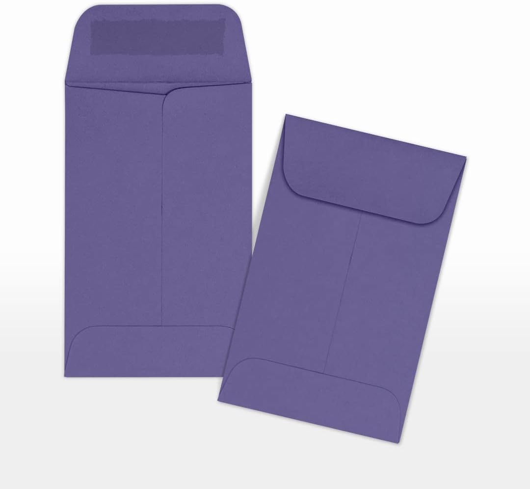 LUXPaper #1 Coin Envelopes | 2 1/4" x 3 1/2" | Wisteria Purple | 80lb. Text | 50 Qty