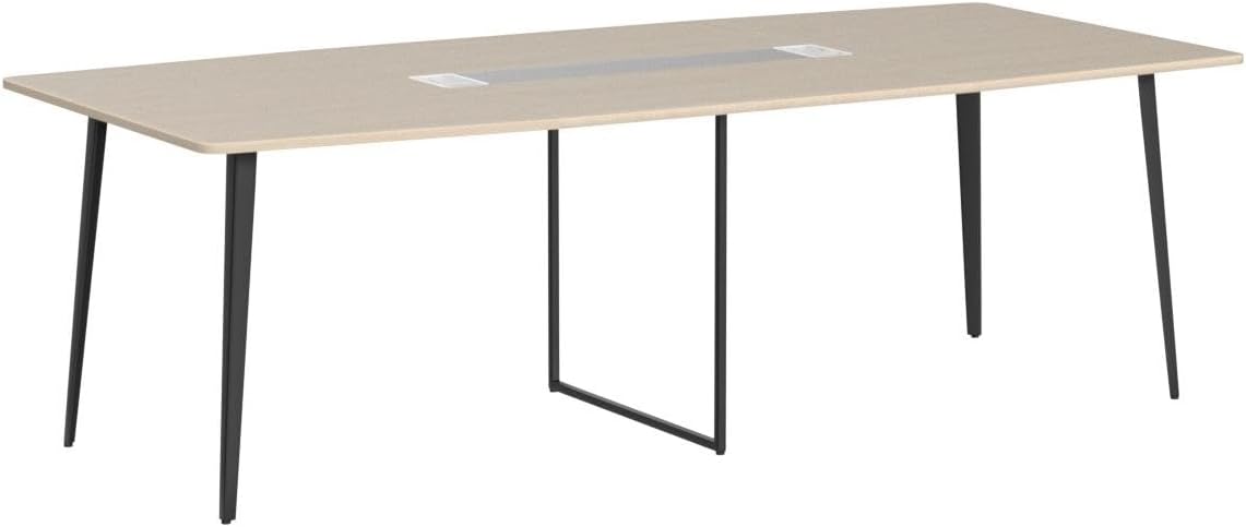Loomie 8FT Conference Table, 94.49" L x 47.24" W x 29.53" H Meeting Seminar Table with Grommet, Large Boat Shaped Computer Desk, Boardroom Desk for Office Meeting Conference Room