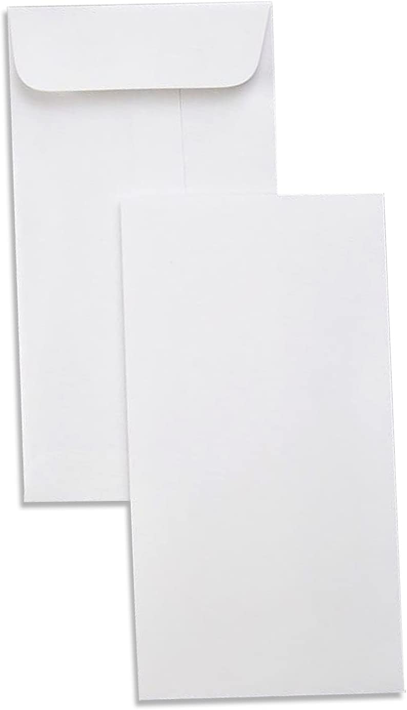 NextDay Labels #7 Coin Envelopes - 100-Pack White Gummed Money Envelopes for Cash, Coins, Jewelry, or Small Parts - Durable White Paper Cash for Home, Office, or Business Use - Made in USA
