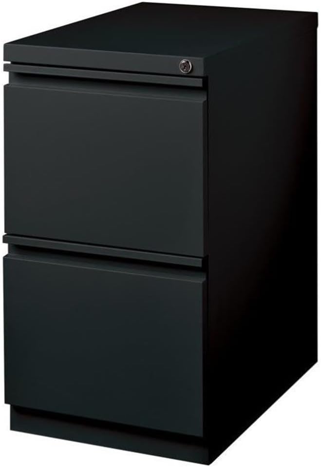 Scranton & Co 20" 2-Drawer Metal Mobile Pedestal File Cabinet in Black
