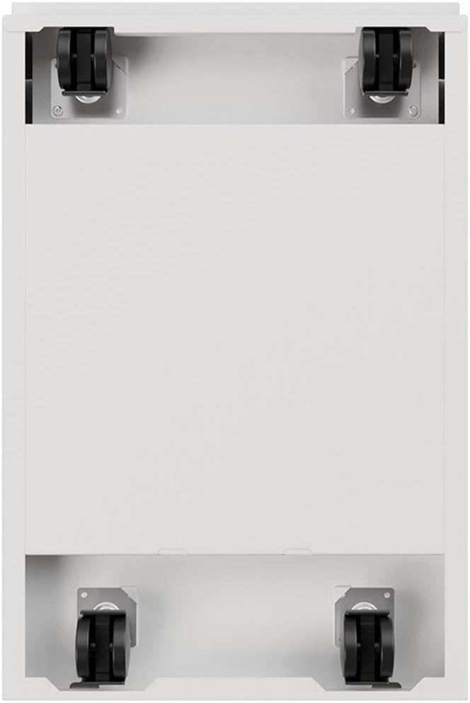 BOWERY HILL 20" D 2-Drawer Mobile Pedestal File Cabinet w/Cushion in White/Black