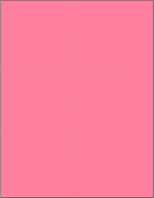 Limited Papers (TM) 8.5x11 Perforated Paper, 20/50 Pound, 75 GSM, Variety of Perforation Sizes and Colors, for Forms, Tickets, Postcards, Business Cards. (Cherry, 6 up)