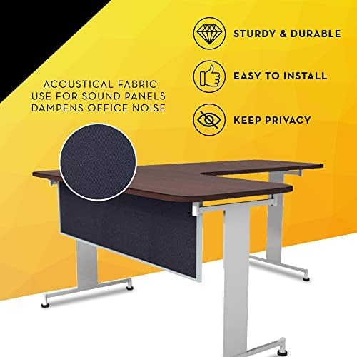 OBEX Acoustic Table Mounted Modesty Desk Privacy & Sound Absorbing Panel for Office Cubicles, 24" x 72", Slate