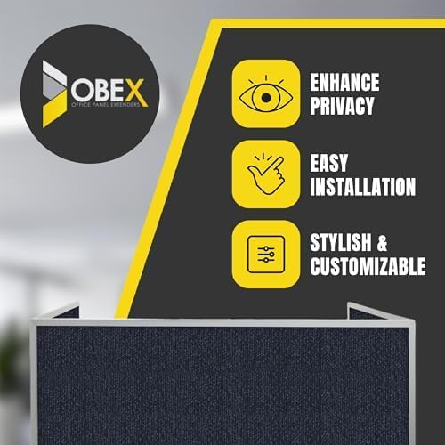 OBEX Acoustic Mounted Screen Privacy Panel Table Top Separator, Sound Blocking Desk Divider (Slate, 24" X 72")