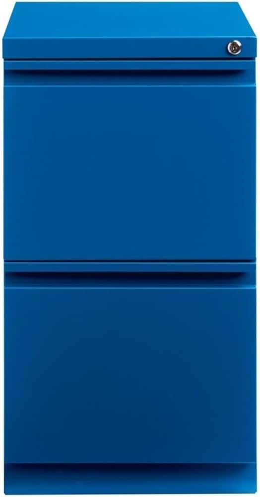 Hirsh Industries Cooper 2-Drawer Modern Metal Mobile Pedestal File Cabinet in Blue