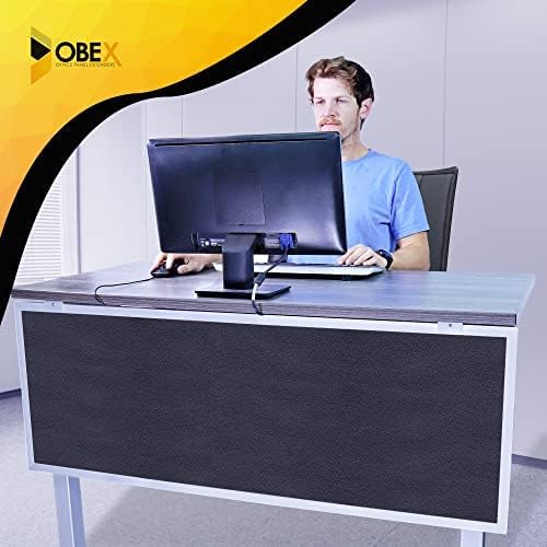 OBEX Acoustic Table Mounted Modesty Desk Privacy & Sound Absorbing Panel for Office Cubicles, 24" x 66", Slate