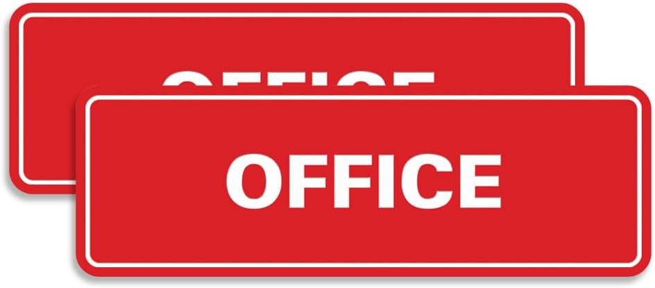 Signs ByLITA Standard Office Sign - Professional Business Signage - Easy to Install (Red) - Large 2 Pack